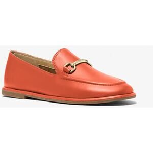 Michael Kors Carson Leather Loafer Slip On Casual Red Clay Women Size 10 NIB